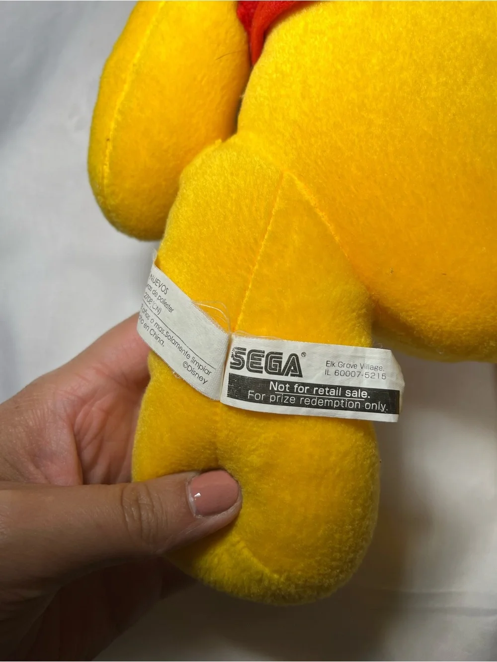 Sega Disney Winnie the‎ Pooh Plush Red Shirt Prize Redemption Rare Bear Toy